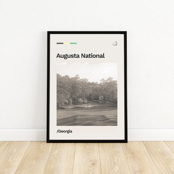 Augusta National, Georgia Minimalist Golf Poster | Retro | Mid-century Modern | Print | Gift | Wall Art