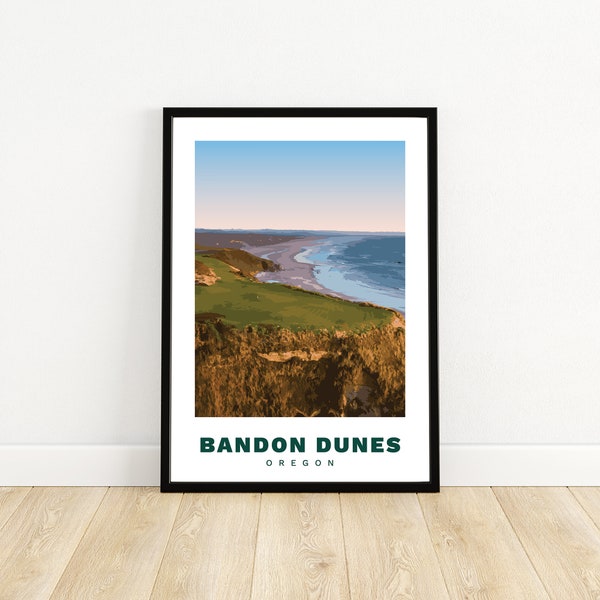 Bandon Dunes Art Poster Etsy