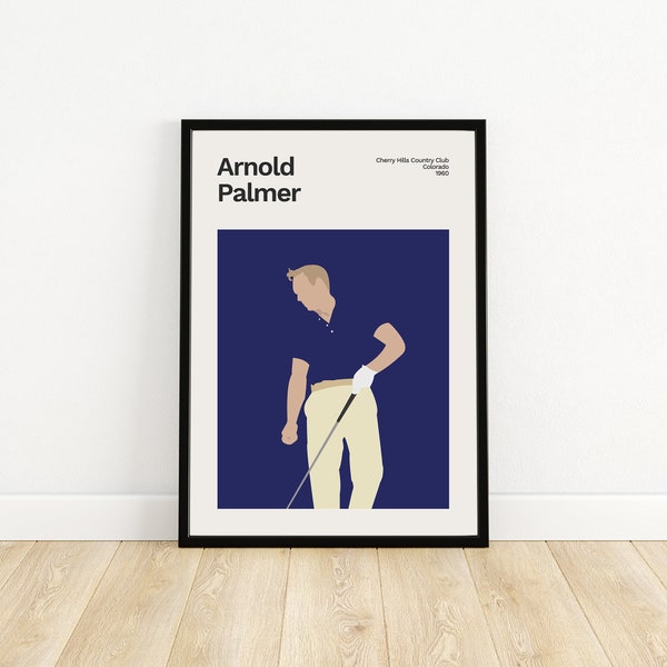 Poster de golf minimaliste Arnold Palmer US Open 1960 | Impression | Cadeau | Art mural