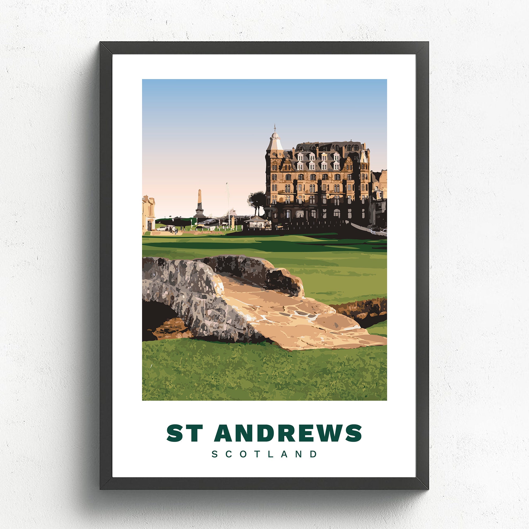 St Andrews Golf Poster — Swilcan Bridge Vector Art | Scotland Home of ...