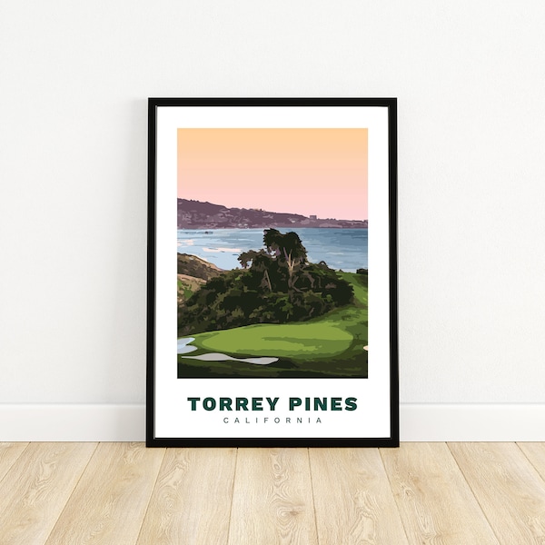 Torrey Pines, California | Golf | Vector | Print | Poster | Gift | Wall Art