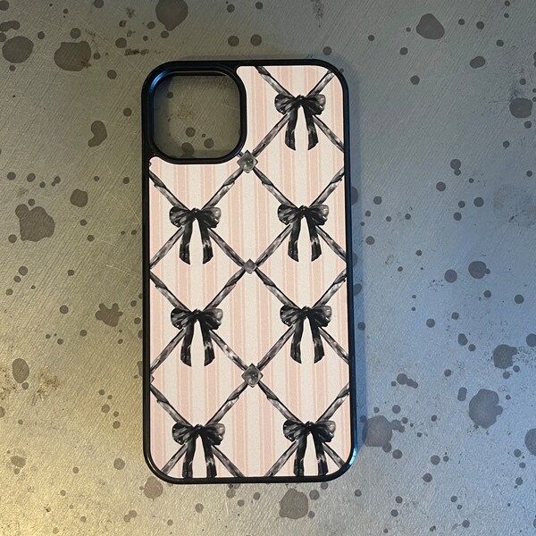 Black Coquette phone case / black ribbon / iPhone case / trendy phone case / Samsung Galaxy