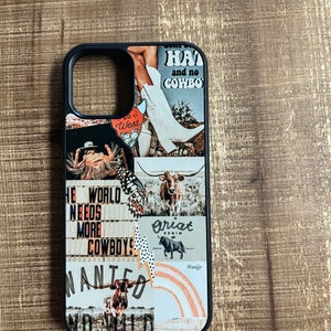 Western style collage / iPhone case / wanted and wild / cowgirl / the world needs more cowboys