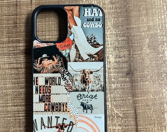 Western style collage / iPhone case / wanted and wild / cowgirl / the world needs more cowboys