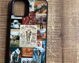 Western Collage iPhone Case: Cowboy, 8 Seconds