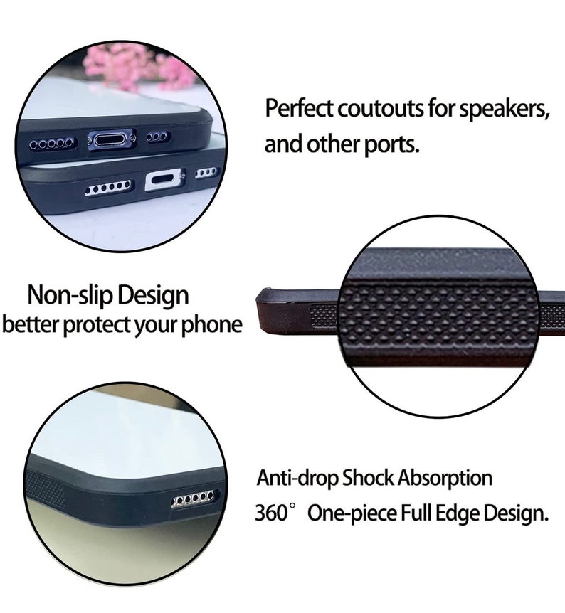 May include: Black phone case with a textured, non-slip design. The case has cutouts for speakers and ports. The case is designed to protect the phone from drops and shocks.