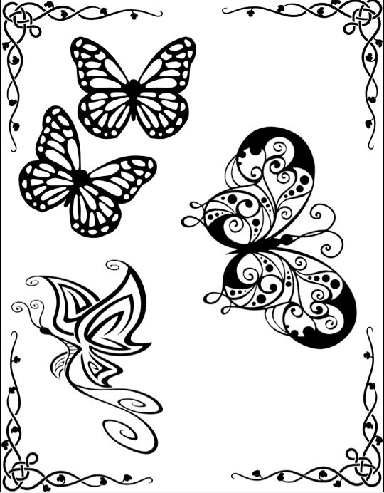 Butterfly coloring pages for kids Birthday butterfly theme | Etsy