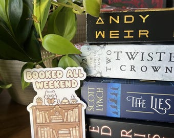 Fim de semana inteiro reservado – Adesivo para amantes de livros!