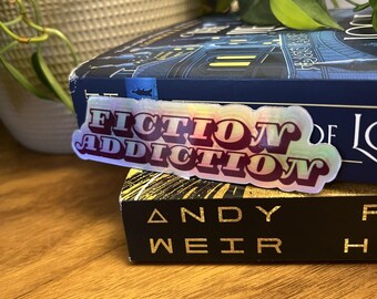 Fiction Addiction – Book Lover Holographic Vinyl Sticker