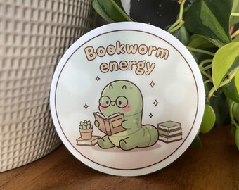 Energia de Leitor(a) - Adesivo de Vinil Fofo para Amantes de Livros