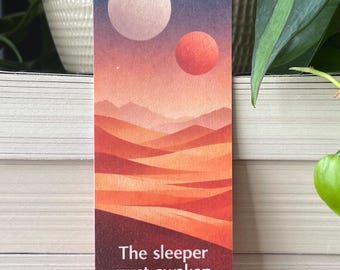 Segnalibro del deserto "The Sleeper Must Awaken" - Accessorio di lettura ispirato alla fantascienza