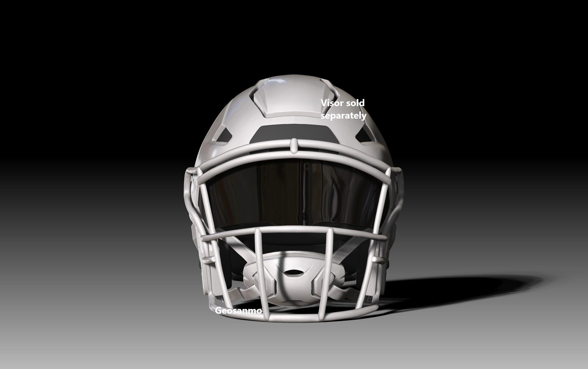 r*r様 フットボールヘルメット用ホワイトフェイスマスク NFL Riddell AXIOMヘルメット用フェイスマスクパックII Geosanmo 3D
