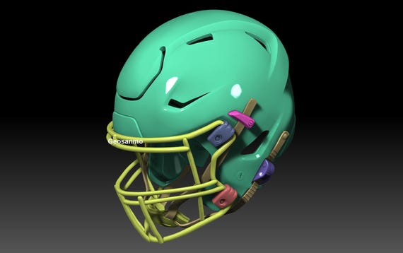 NFL Riddell SPEEDFLEX ヘルメット（パッド付き）3D プリント可能