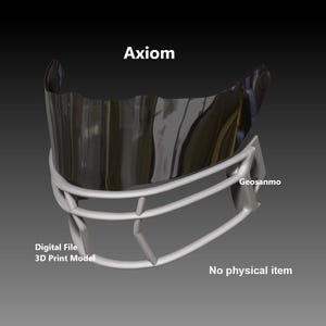 Visera y máscara facial II para casco Riddell AXIOM de la NFL, modelo de impresión 3D - Archivo digital