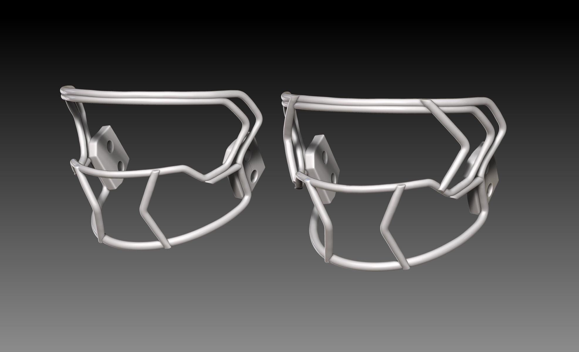 r*r様 フットボールヘルメット用ホワイトフェイスマスク NFL Riddell AXIOM ヘルメット用フェイスマスク パック IV Geosanmo 3D