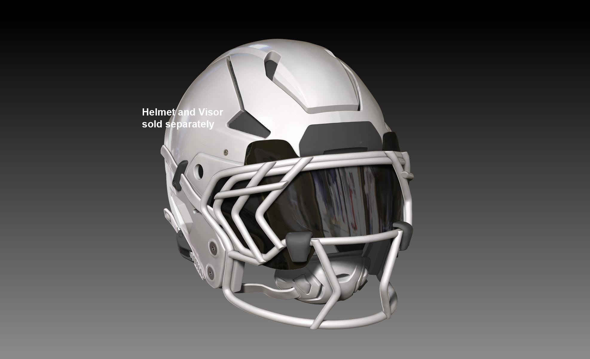 アメリカンフットボール フェイスマスク グレー NFL Riddell AXIOM ヘルメット用フェイスマスク パック V Geosanmo 3D