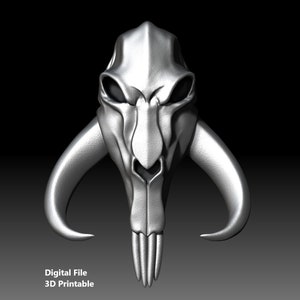 Mythosaurier Schädel Beskar Ornament in mandalorianischer Höhle 3D-Druck-Modell - Digitale Datei