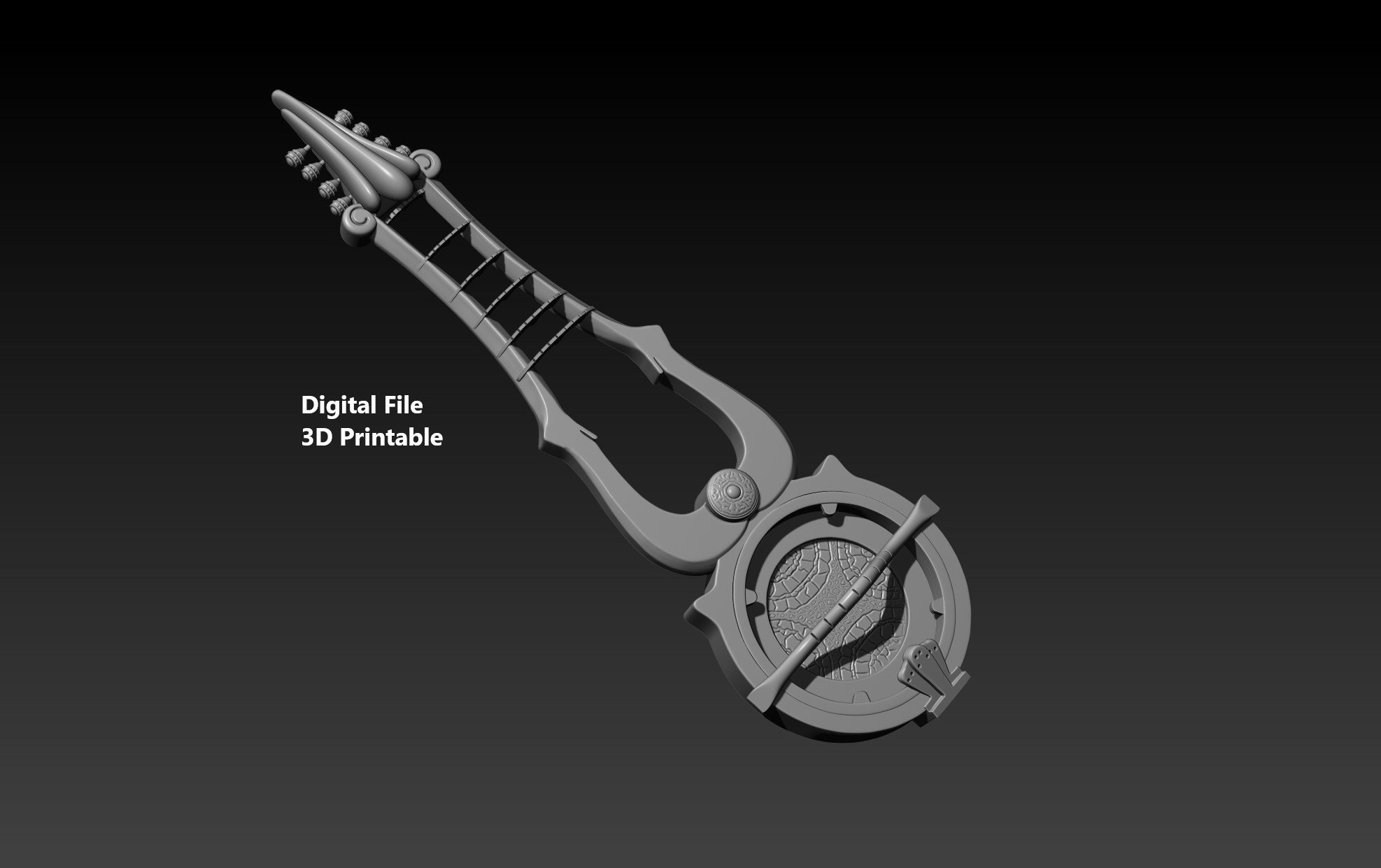 Xena Warrior Princess Guitar 3D print model - Digital file