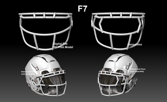 Facemask Pack II for NFL Schutt F7 Geosanmo Helmet 3D Print Model - Digital  File - Etsy