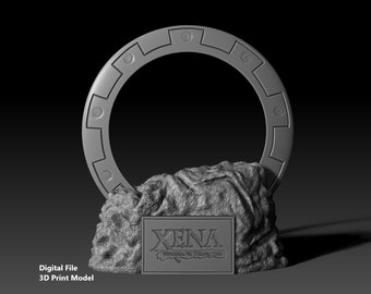 Xena Dark Chakram and Rock Stand 3D print model - Digital File
