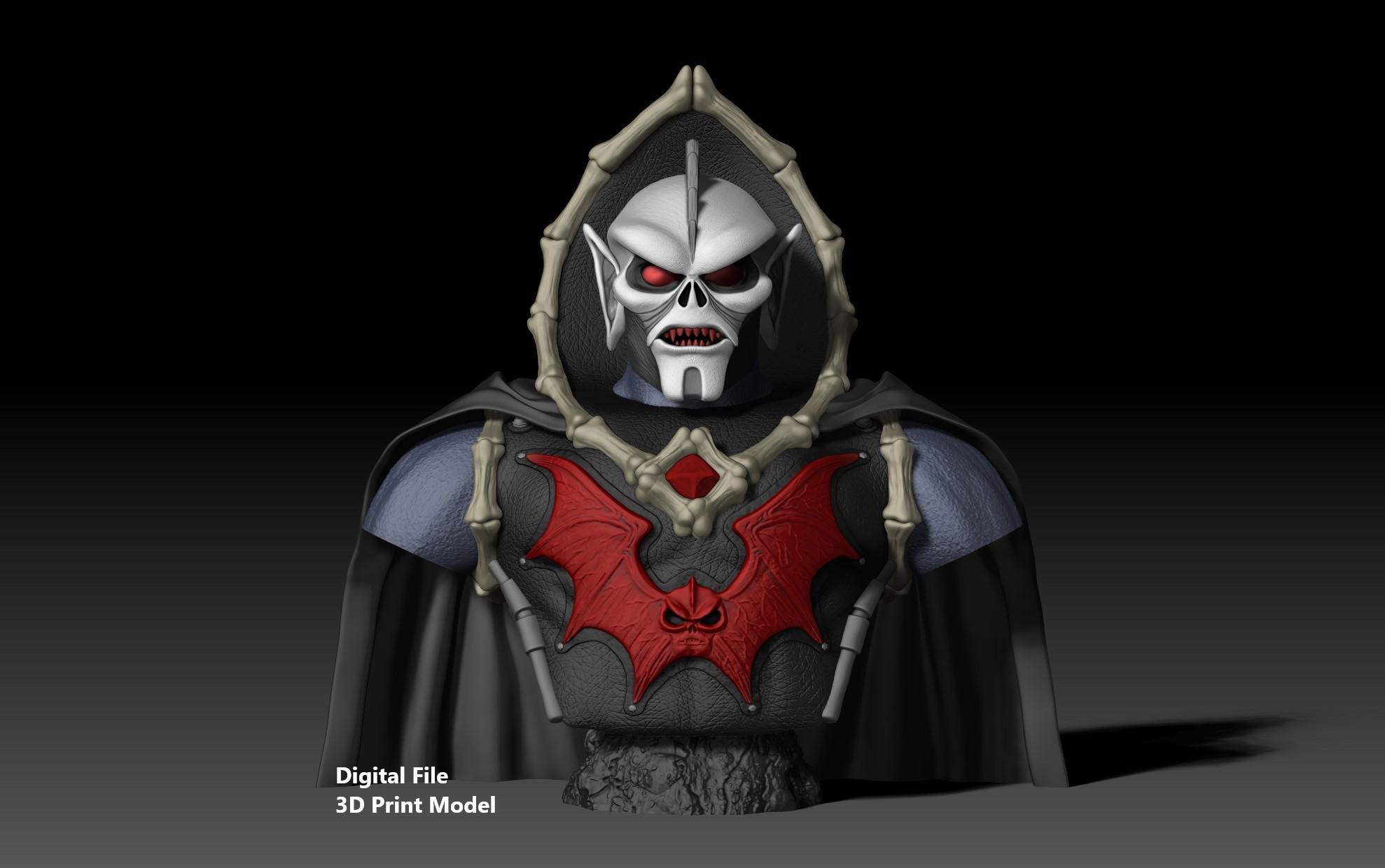 Hordak-buste Motu 3D-afdrukmodel - digitaal bestand