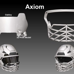 Oakley Visor and Facemask for NFL Riddell AXIOM Helmet Geosanmo 3D print model - Digital File