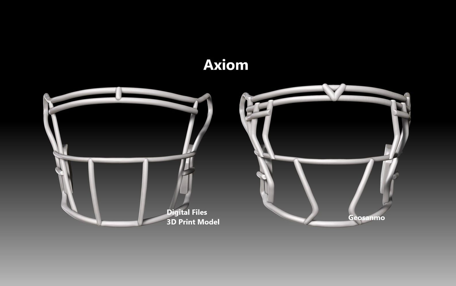 Facemask Pack II for NFL Riddell AXIOM Helmet Geosanmo 3D Print Model ...