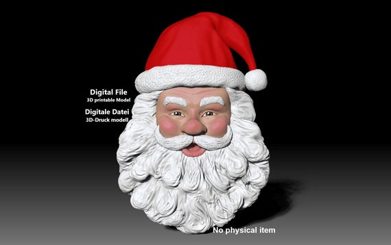サンタクロースの頭の壁飾りクリスマス3Dプリントモデル - デジタル