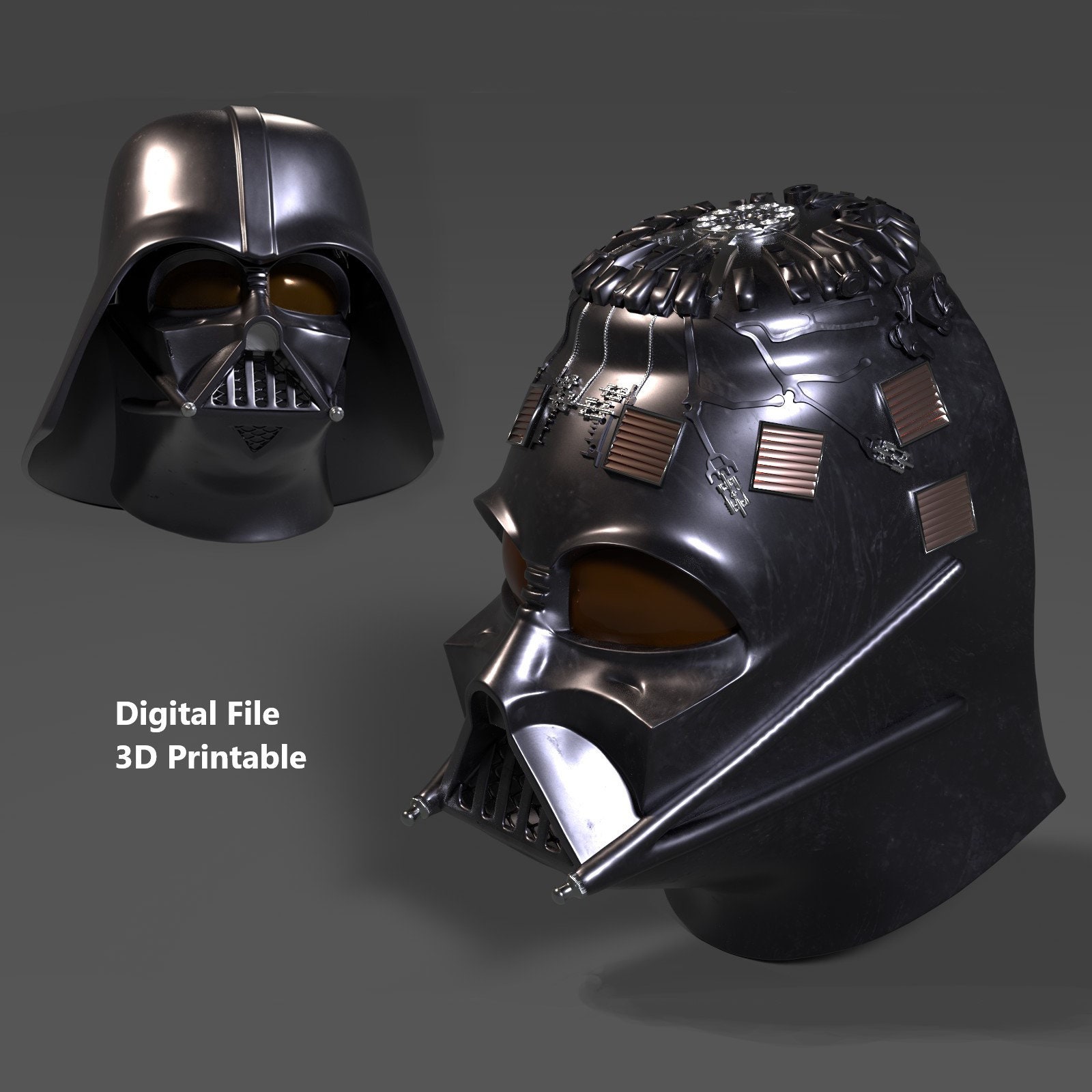 Darth Vader Helmet ANH Wearable and Stand With Chest Armor 3D