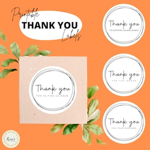 PRINTABLE Round Thank You Tags| Thank You Labels | Thank You Stickers ...