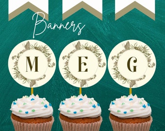Lettres et chiffres IMPRIMABLES| Toppers cupcake diy | Bannières diy | Téléchargement instantané