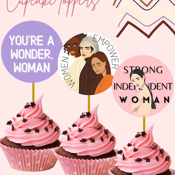 PRINTABLE Women-Inspired Cupcake Toppers | Women's Month Labels | Diverse Beauty Designs | DIY Instant Download