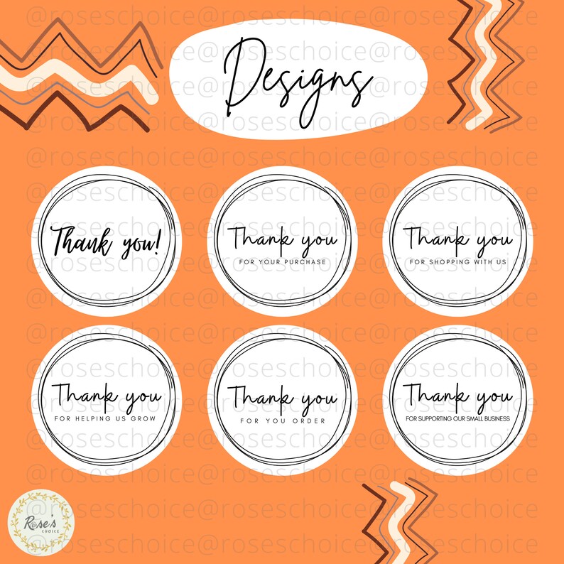 PRINTABLE Round Thank You Tags Thank You Labels Thank You Stickers DIY Instant Download Etsy