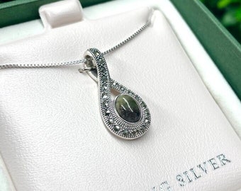 Connemara Marble Marcasite Pendant