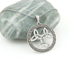 Sterling Silver Marcasite  Celtic Necklace for her