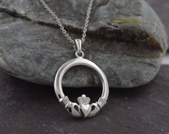 Claddagh Necklace in Sterling Silver