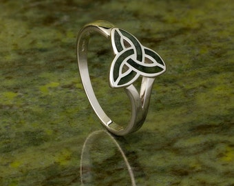 Connemara Marble Trinity Knot Ring | Irish Ring | Celtic Ring