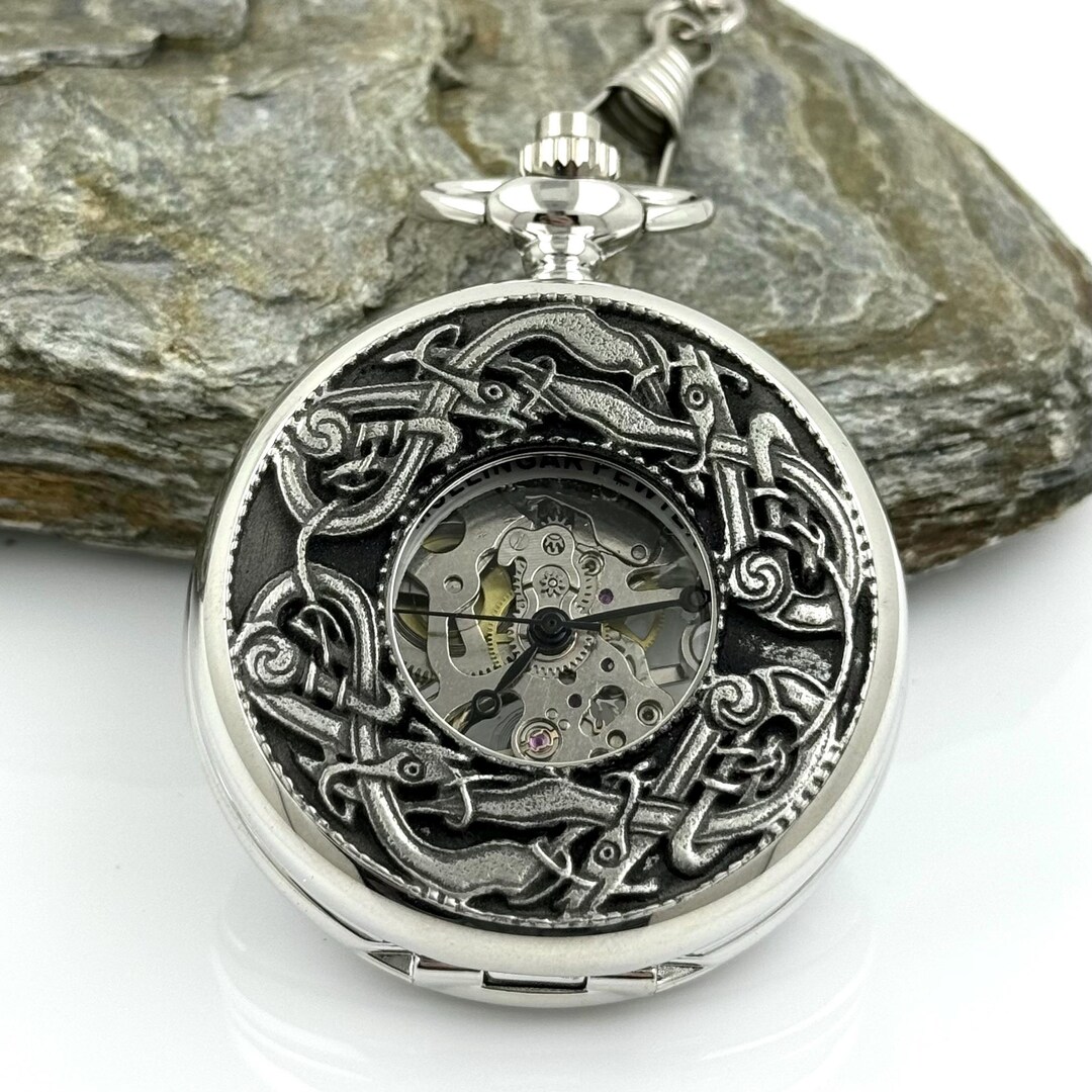 Mechanical Pocket Watch With Kells Design Ireland