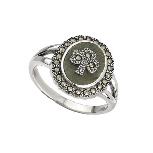 Connemara Marble Shamrock Ring