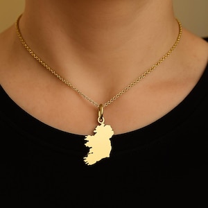 Bästsäljande halsband med karta över Irland i 18 karat guld