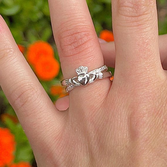 Anillo Claddagh para mujer Anillo de beso Anillo de plata