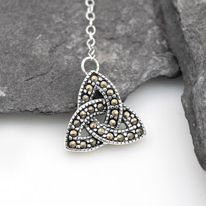 Marcasite Trinity Knot Necklace for Women