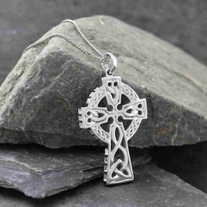 Silver Celtic Cross Necklace for Men
