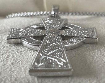 Silver Celtic Cross Necklace, Warrior Necklace - Etsy