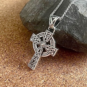 Silver Celtic Cross Necklace, Warrior Necklace - Etsy