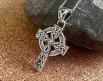 Pendentif Croix Celtique Irlandaise En Argent 925 - Style Entrelacs, 5g, Neuf Avec étiquettes
