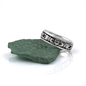 Celtic Claddagh Ring in Sterling Silver