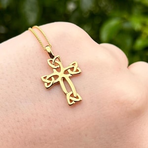 18k Gold Plated Celtic Cross Necklace