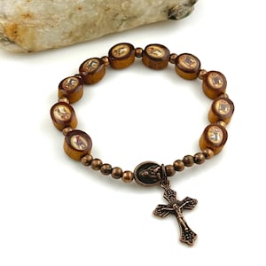 Wooden Rosary Bracelet Inspired by The Book Of Kells