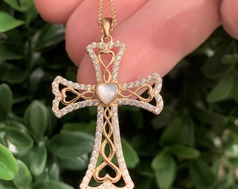 Catena a croce celtica in stile antico color oro da 20 pollici in confezione regalo - Italia